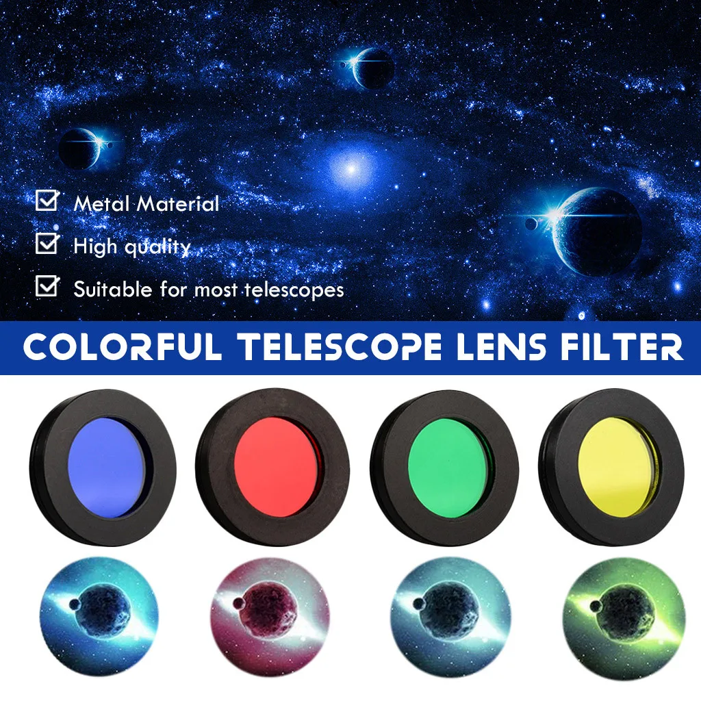 

4PC Colorful Telescope Lens Filter Astronomical Eyepieces Screw Thread Filter Telescope Replacement Filter Night Vision елескоп